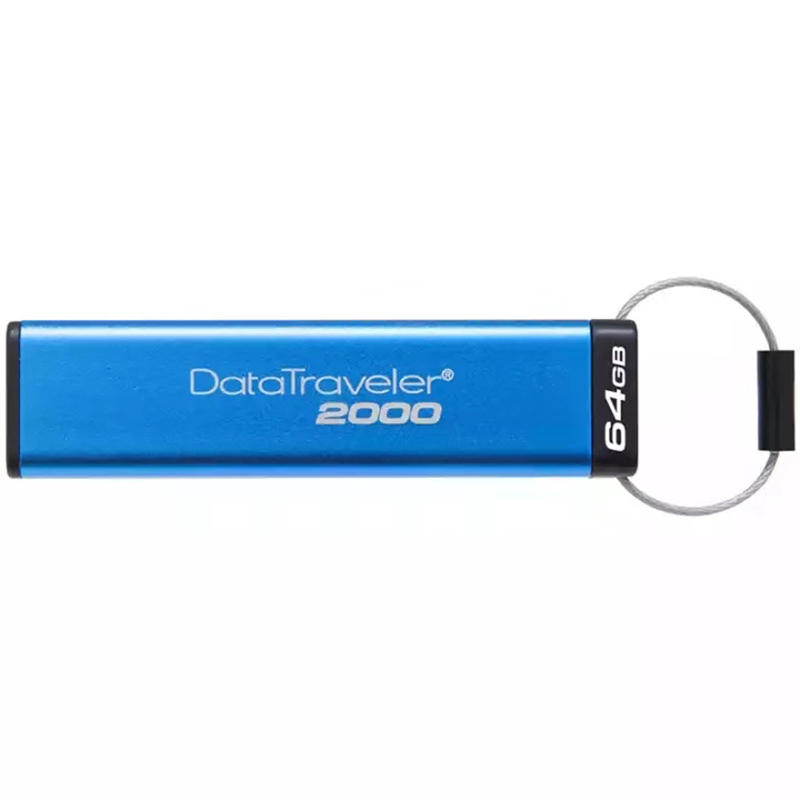 金士顿(Kingston)64GB U盘 DT2000 读速120MB/s 256位AES硬件加密 USB3.1优盘