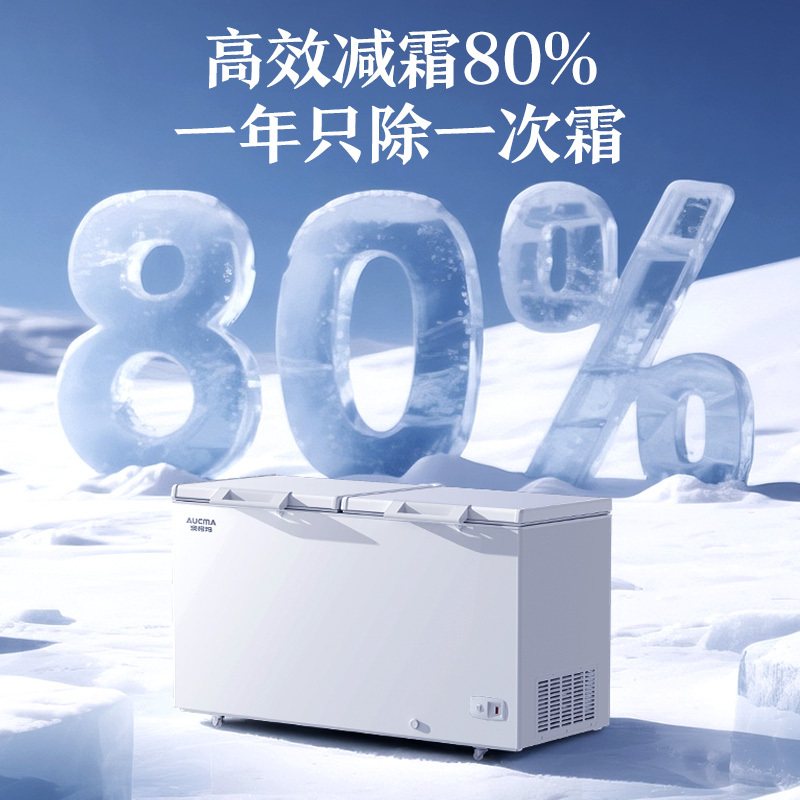 澳柯玛顶开门大容量BC/BD-500HNE卧式冷柜1级节能商用冷柜-40度低温高清大图