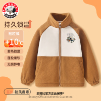 儿童摇粒绒外套男女童秋冬款保暖上衣内胆立领拉链拼接开衫 FKP
