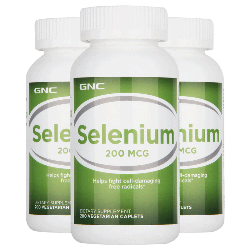 GNC美国进口硒元素片200mcg*200粒有机硒富补硒元素