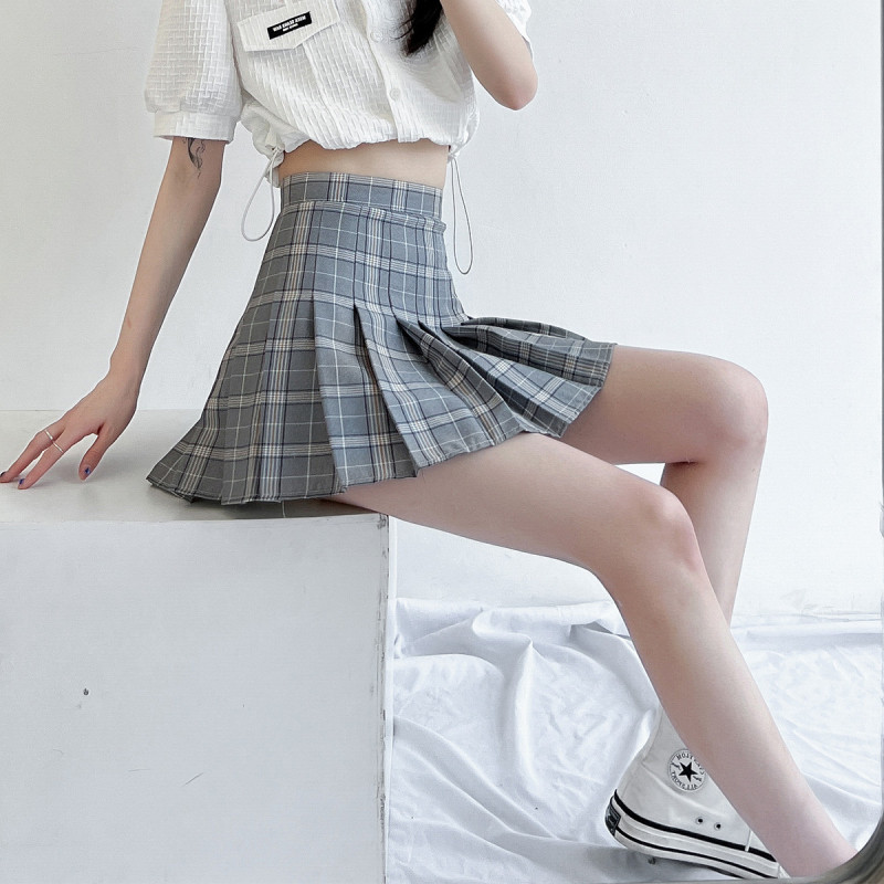[2.5折价60元]唐狮女夏季半身裙日系世行 百搭短款JK格子裙学院风减龄休闲潮流