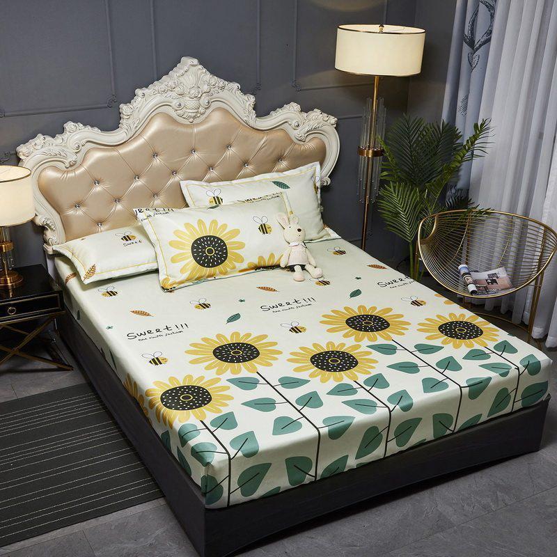 家柏饰(CORATED)夏季冰丝凉席三件套1.8m1.5m床可机洗水洗折叠夏天床罩床笠款防滑 花间飞舞/床罩床笠款，冰丝凉滑，贴肤裸睡透气 1.5m（5英尺）床