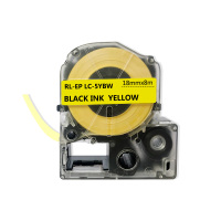 e代经典 18mm黄底黑字标签色带 适用爱普生EPSON LW400;LW700;LW600P LK-5YBP