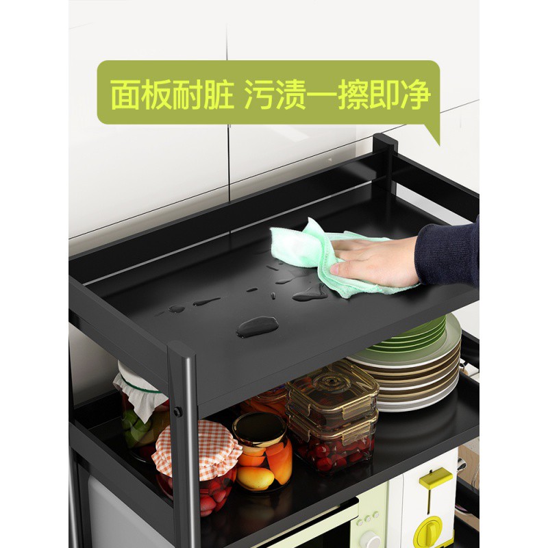 厨房置物架落地式多层锅具电饭煲家用品大全微波炉烤箱储物收纳架收纳层架 三维工匠高清大图