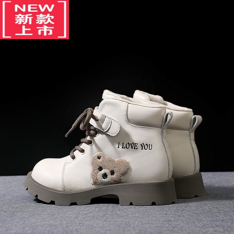 可莉允女童马丁靴2022秋季新款秋冬款加绒二棉大童儿童靴子短靴网红洋气图片