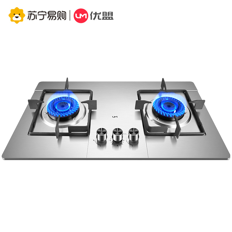 优盟(UM)JZT-ZJ001JA燃气灶升级款灶具煤气灶双灶嵌入式台嵌两用5.0KW大火力煤气炉灶台不锈钢定时(天然气)