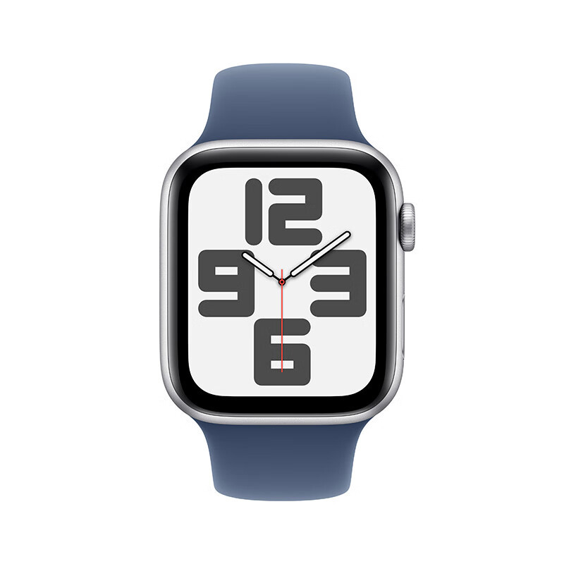 [政府补贴15% 最高补贴500]Apple Watch SE GPS款40毫米银色铝金属表壳丹宁色运动型表带S/M MXF13CH/B