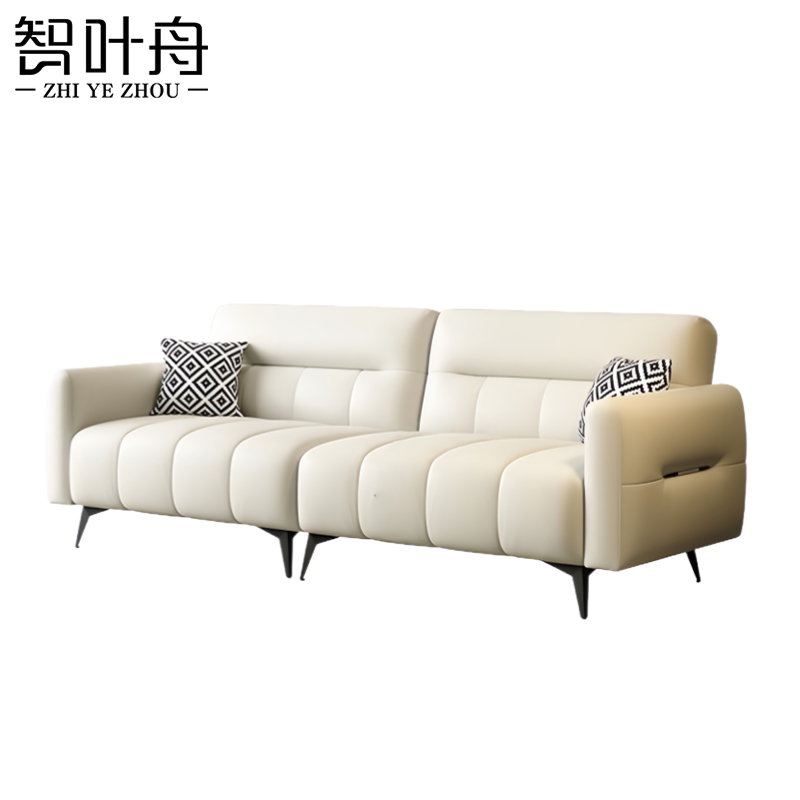 智叶舟布艺沙发四人位240*70*85cm张高清大图