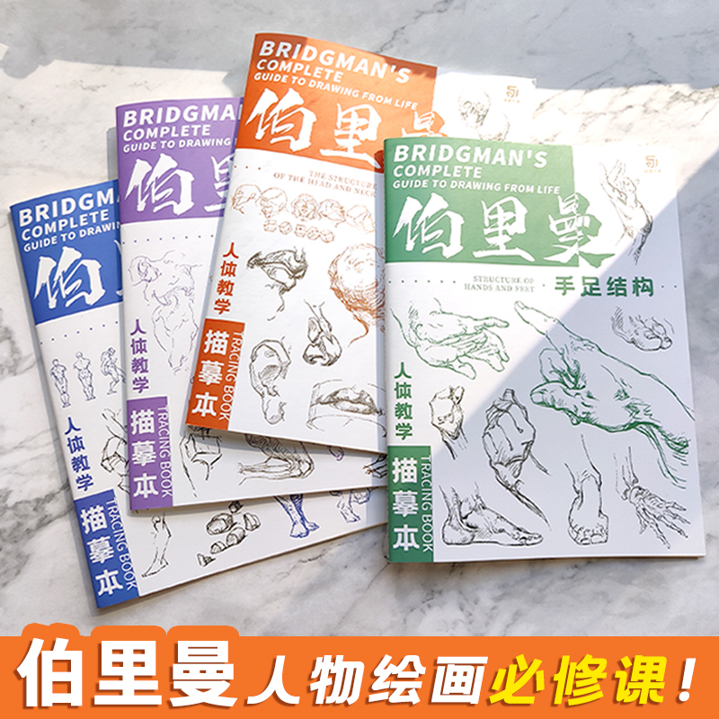 [正版]伯里曼 动态比例 篇 人体教学描摹本 伯里曼人体结构临摹描摹练习册 素描人体结构速写基础自学描摹练习册高清大图