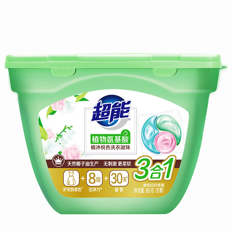 超能 植沐悦色 凝珠180g+超能植沐悦色凝珠60g*3袋