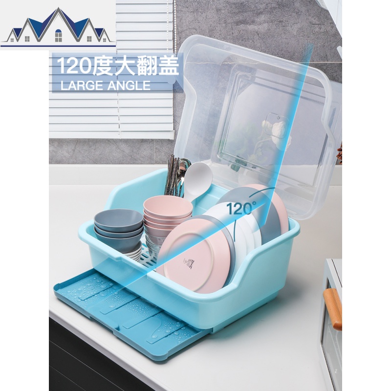 厨房沥水架淋水塑料碗碟放洗碗溧水碗架家用置物漏水篮碗筷收纳盒 三维工匠收纳层架高清大图