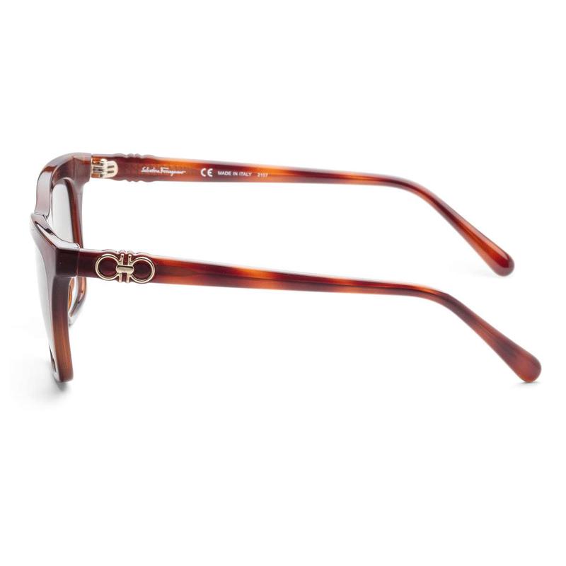 Ferragamo时尚女款棕色方框太阳镜mm镜片优雅防紫外线护眼配饰高清大图