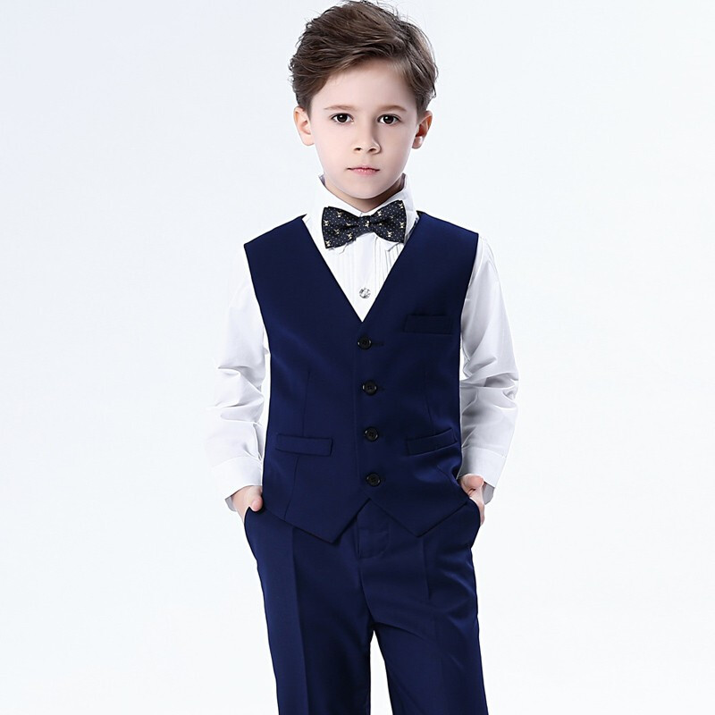 迪鲁奥diluao儿童礼服男孩西装马甲套装小主持人钢琴演出服男童花童