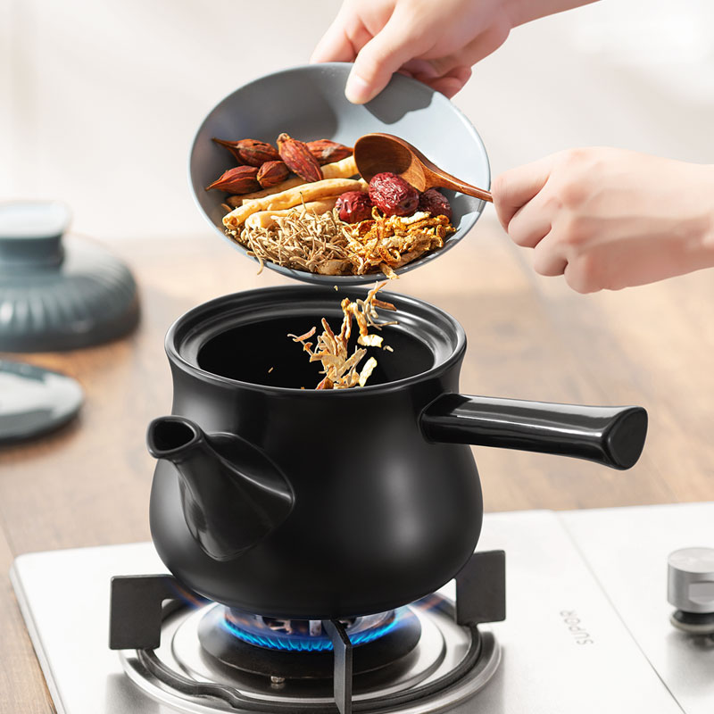 苏泊尔(SUPOR)砂锅炖锅家用欢喜系列燃气煲汤沙锅陶瓷煲石锅煤气专用2.5L药膳煲EB25SBT01送汤勺竹垫手套高清大图