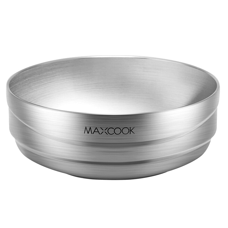 美厨 MCWA745 304不锈钢碗 加厚大汤碗双层隔热 餐具面碗 20CM(单位:个)