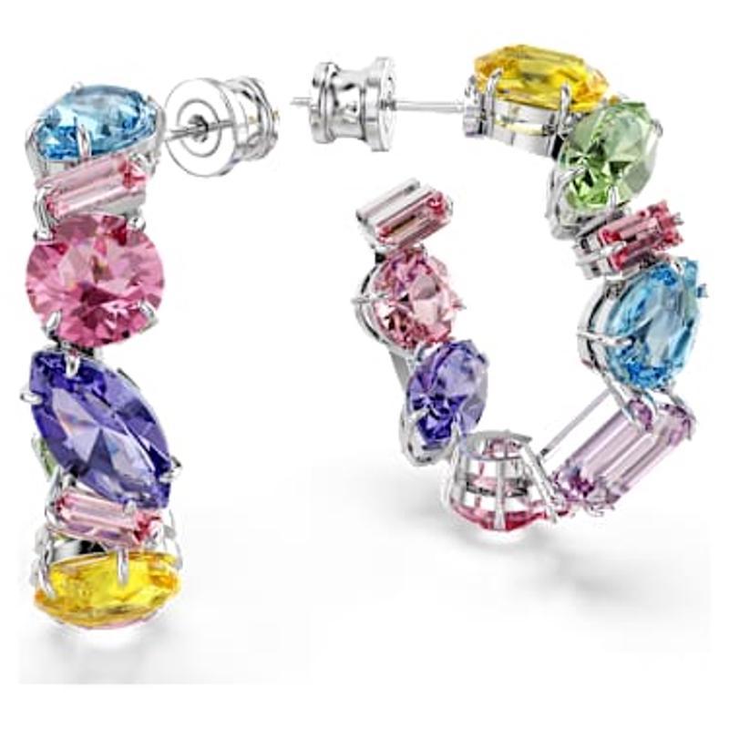 施华洛世奇(SWAROVSKI)多彩水晶不对称耳环个性玩趣多色渐变耳钉