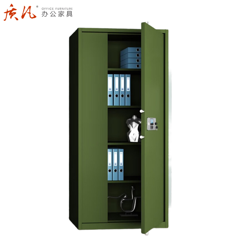 质凡 军绿色保密柜/通门无抽屉电子锁 /ZF-BMG004/900*420*1850mm高清大图