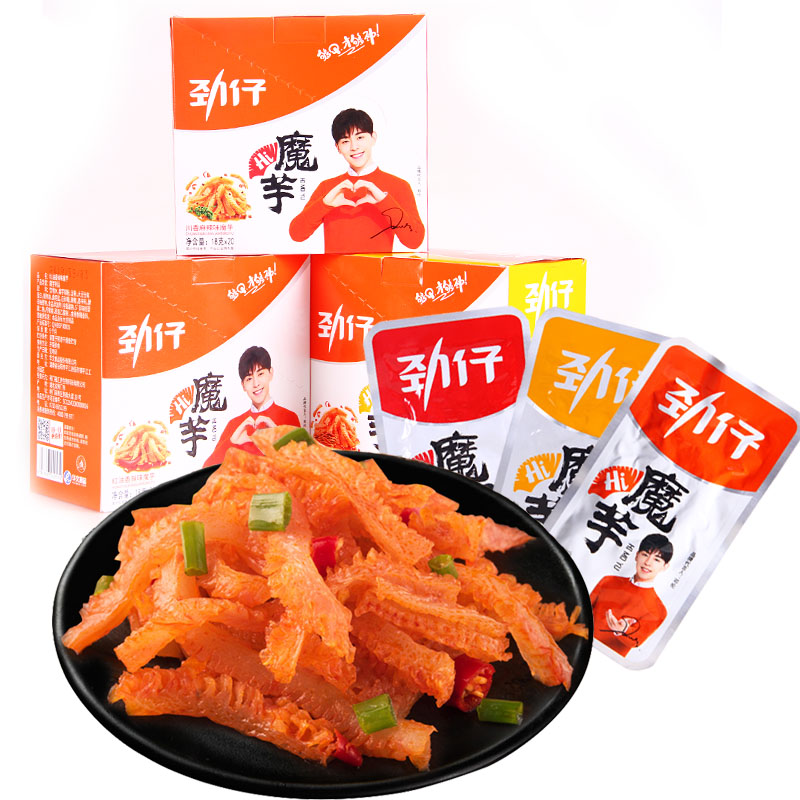 劲仔hi魔芋制品飘香烧烤味18gx20袋豆干大豆制品零食4味可选湖南特产