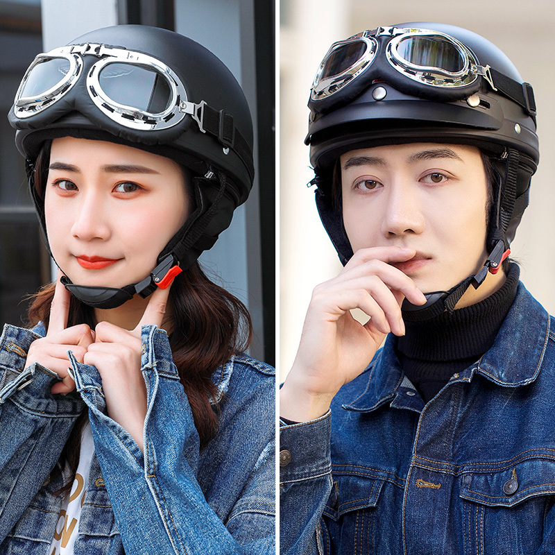 均码 电动电瓶车头盔灰男女士夏天防晒机车半盔夏季可爱安全帽个性