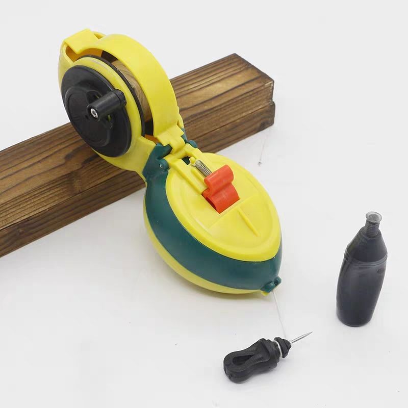 墨斗木工专用自动弹线墨盒墨水线斗工地放线手摇耐摔木匠工具