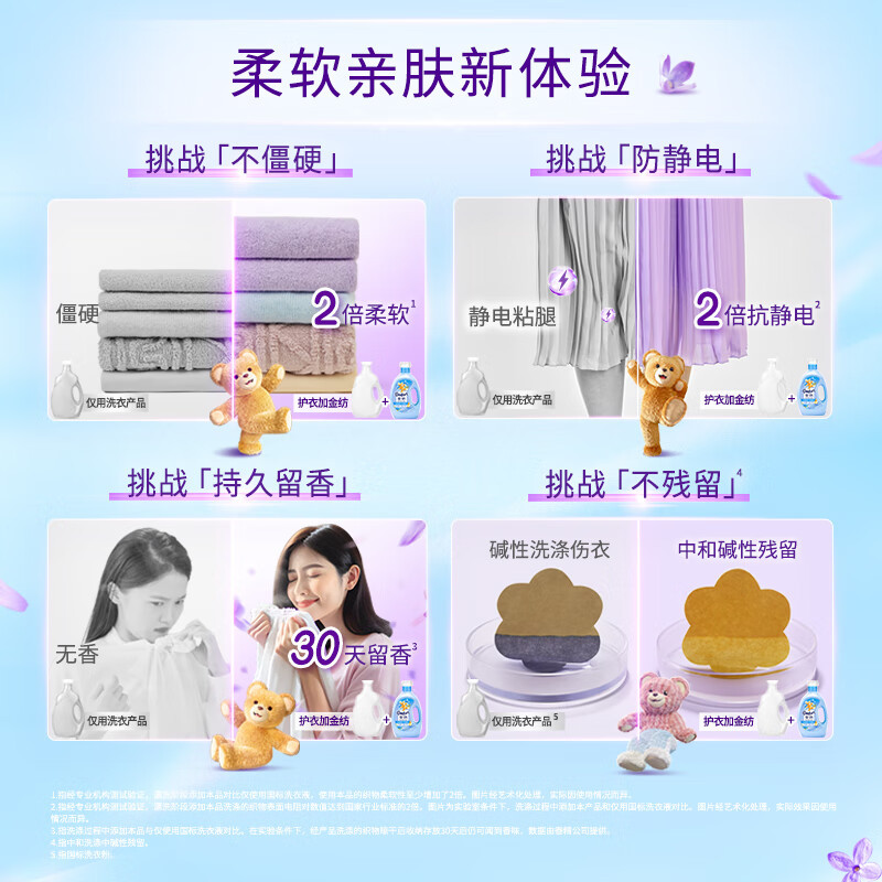 金纺衣物调香香氛柔顺护理剂持久留香除味防静电清新柔顺小苍兰5.2斤
