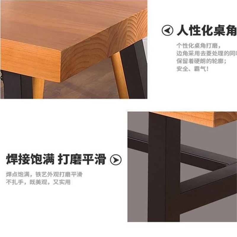 铜林铁艺复古长条桌阅览桌1000*2000*750办公家具 办公桌高清大图