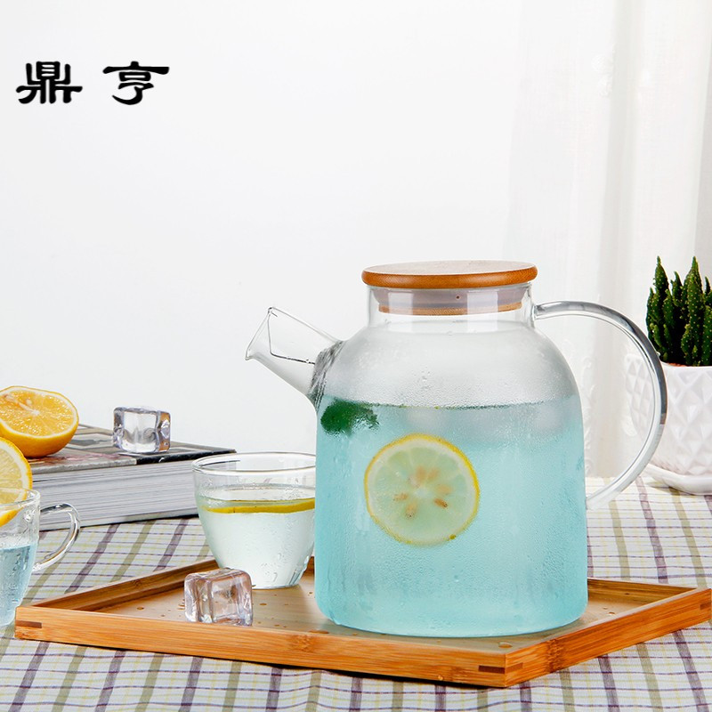 鼎亨大茶壶过滤泡水果茶壶玻璃加厚冷水壶耐高温凉水冷饮壶茶具套