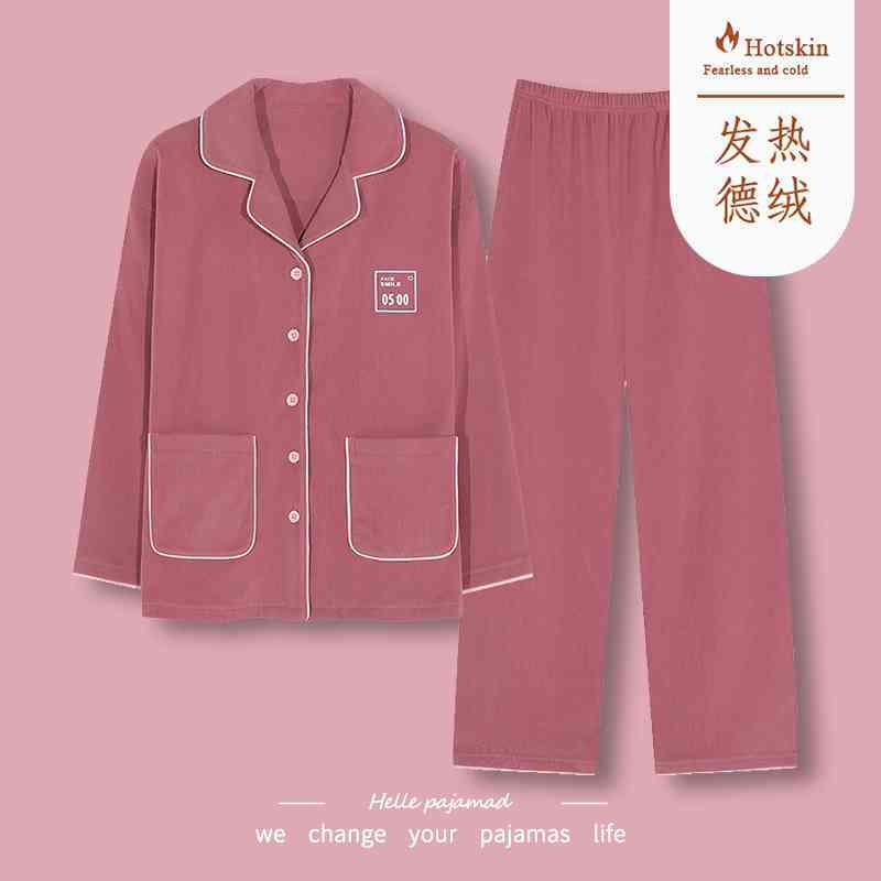 浪莎秋冬季睡衣女士德绒长袖2024新款磨毛加厚保暖春秋家居服套装