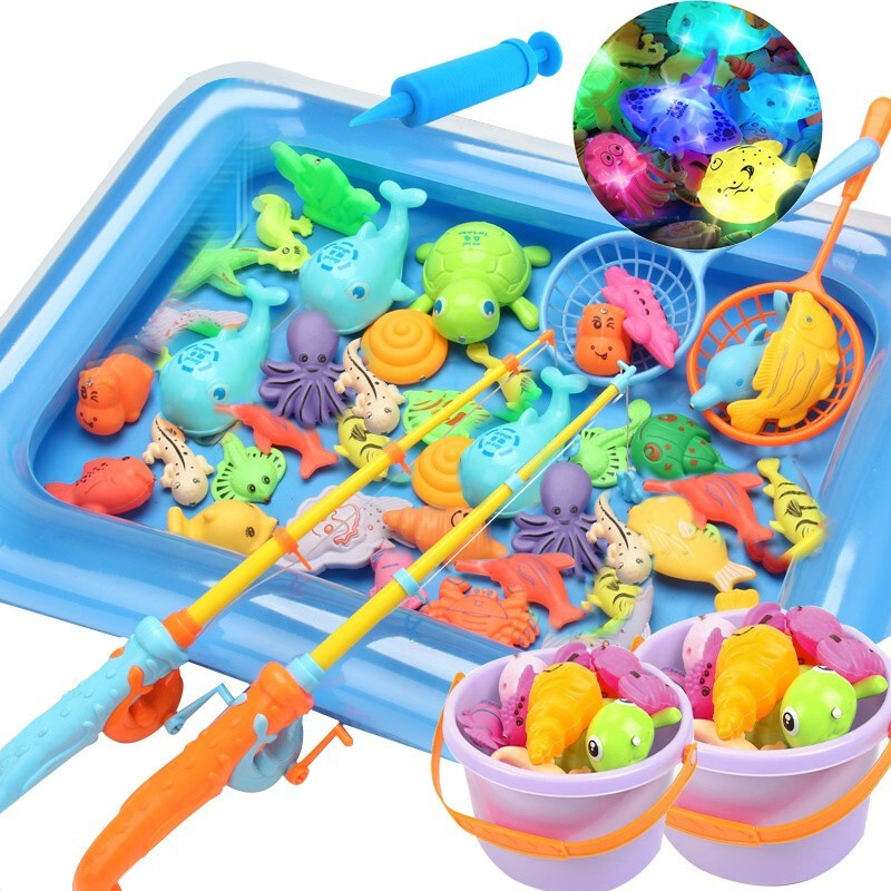 儿童钓鱼玩具磁性感应捞鱼大号戏水池12岁婴幼儿宝宝3456岁男孩女孩