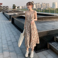 碎花吊带连衣裙女收腰显瘦夏天小清新新款长裙女装 L 粉色