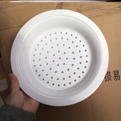 K73-8910白色饺子盘 盛饺子的托盘水饺盘子沥水双层盘水饺专用盘沥水漏水盘子仿瓷餐具