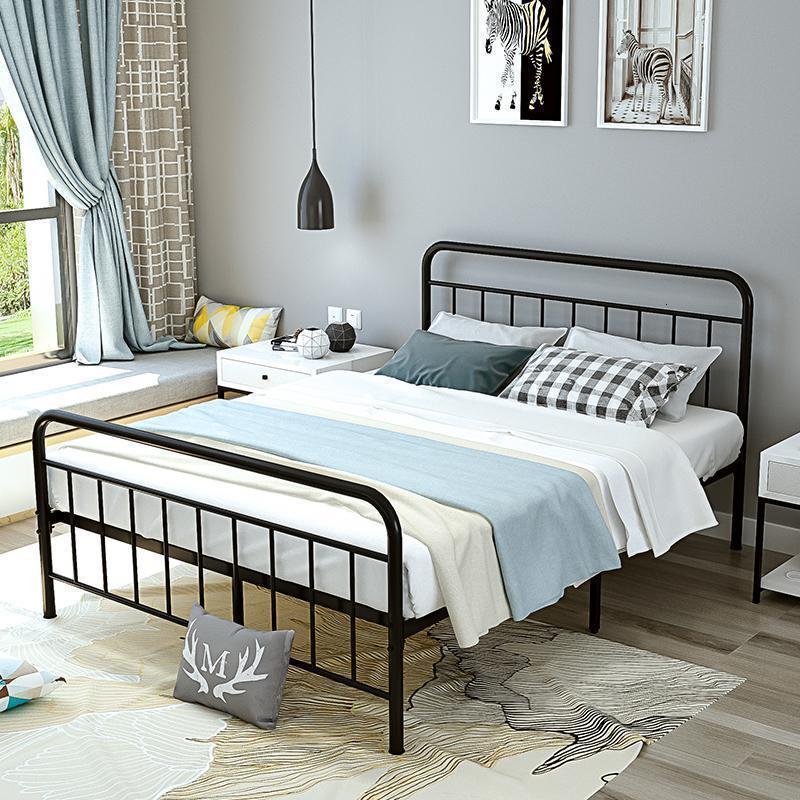 森美人简约铁艺床双人床1.5米铁架床成人1.8米宿舍床架子床单人铁床