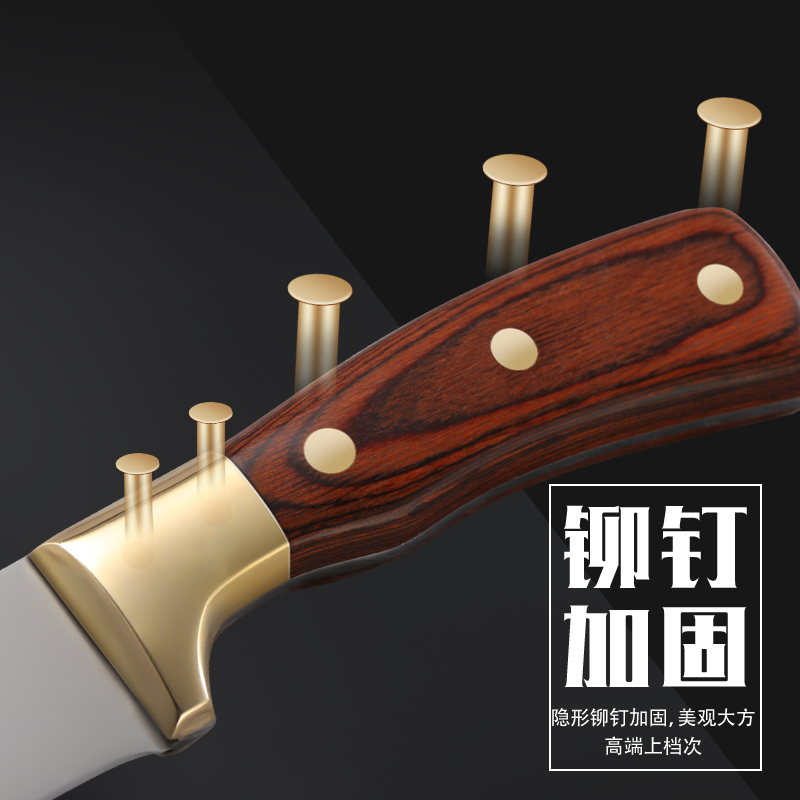 邓家刀 锻打屠宰多用刀 HZ-5202杀猪杀羊专用剔骨多功能刀具 不锈钢剥皮尖刀 剔肉刀 分割刀 熟食刀