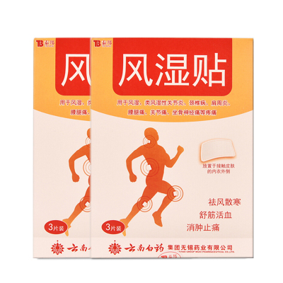 云南白药 泰邦风湿贴3贴*2盒 风湿关节痛 颈椎病肩周炎腰腿疼痛膏药 护肩保暖 其他 冷热敷器具