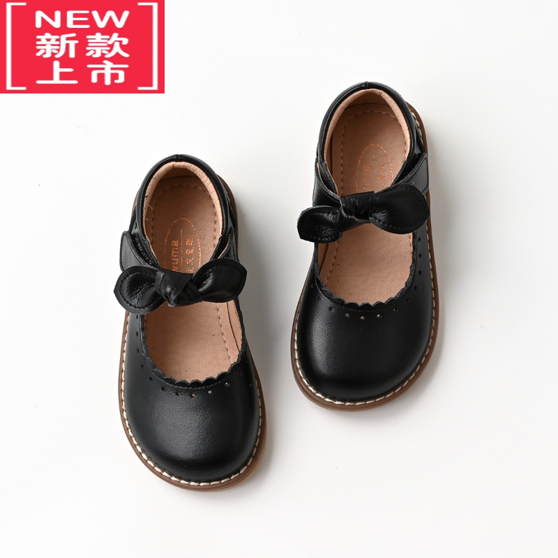 可莉允儿童小皮鞋 软底防滑 女童蝴蝶结公主鞋 洛丽塔鞋子 春秋款 童鞋运动休闲鞋