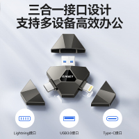 忆捷(Eaget)i90PLUS苹果安卓手机U盘三合一 256GB Lightning USB3.0 type-c接口