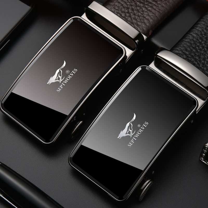 七匹狼男士皮带真皮纯正品头层牛皮腰带高档品牌宽裤带中年爸爸