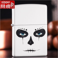 美国zippo打火机正品 原装白哑漆彩印 zppo打火机旗舰店白脸人小丑面具28828 正版煤油打火机