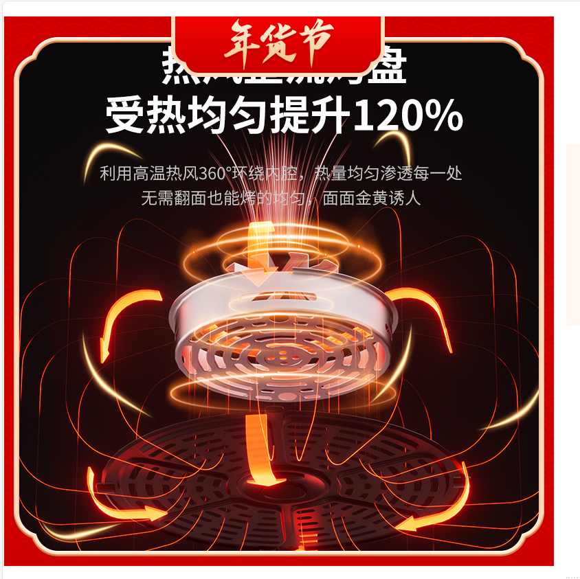 苏宁宜品 空气炸锅 臻润3触控版6.5L大容量可视化无油烟全自动ZG015E高清大图