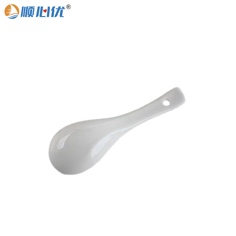 顺心优 简约陶瓷小勺子 14cm/个高清大图
