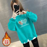 假两件秋冬款上衣时尚不规则宽松显瘦ins加绒/不加绒女士卫衣