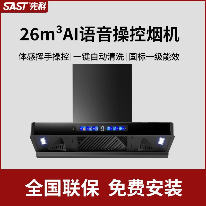 先科sast油烟机顶吸油烟机家用抽油烟机t02