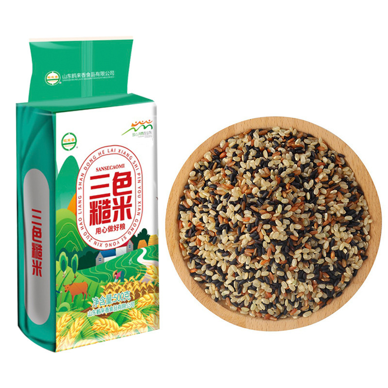 鹤来香 三色糙米500克五谷杂粮粥黑米红米粥 三色糙米500克*2