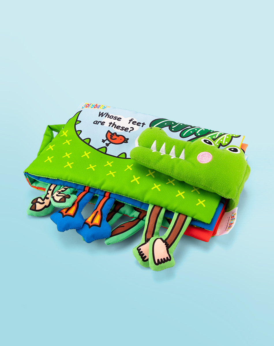 jollybaby新款鳄鱼布书婴幼儿早教撕不烂可啃咬6-12个月1663高清大图