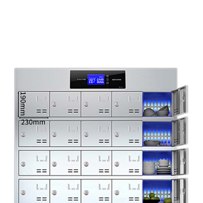 铭威盾不锈钢员工食堂消毒碗柜餐厅紫外线高温餐盘餐具柜多格储物柜40门碗柜 紫外线消毒常规高清大图