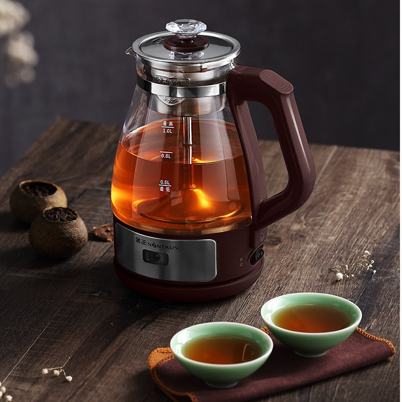 金正(NiNTAUS) 养生壶 电热水壶 蒸汽煮茶器 蒸茶器 黑茶电茶壶 全自动玻璃蒸茶壶JZW-0601（豪华版加配）