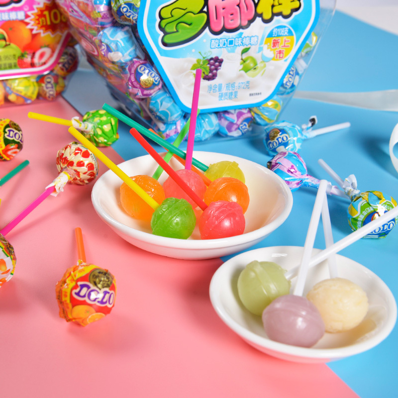 2件8折拍2件更划算徐福记棒棒糖dodo多嘟棒酸奶口味罐装972g糖果零食