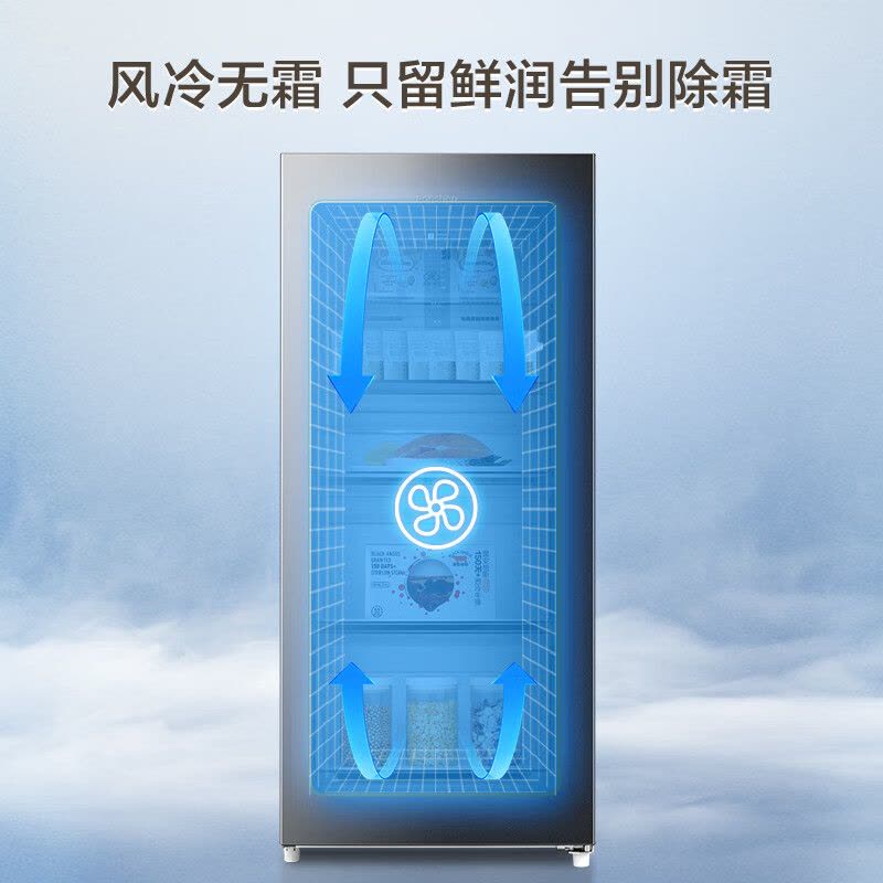 容声(Ronshen)155升风冷无霜立式冰柜家用一级能效电脑控温冷藏冷冻抽屉式冷柜囤货小冰箱BD-155WRSY以旧换图片