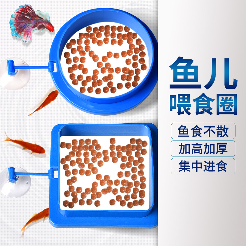 水族箱缸喂食圈小型热带鱼缸投喂食器漂浮饲料定点进食加高加厚高清大图