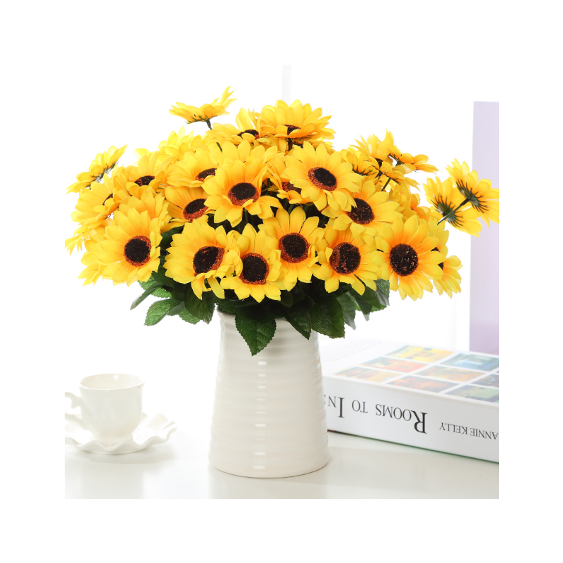 仿真花向日葵花束假花绢花塑料花单支太阳花装饰花客厅仿真小摆件报价